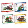MINGDI K0296 0296 non  4 LOẠI HÌNH KIẾN ?​TRÚC CỔ ĐIỂN VƯỜN TÔ CHÂU AO HOA ĐÀO LẦU TÌNH NHÂN CUNG ĐIỆN MÙA HÈ GIÓ SEN bộ đồ chơi xếp lắp ráp ghép mô hình Chinatown Khu Phố Tàu 1134 khối