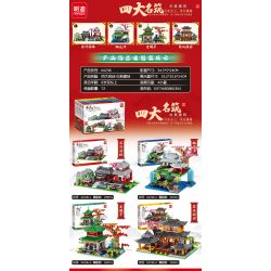 MINGDI K0296 0296 non  4 LOẠI HÌNH KIẾN ?​TRÚC CỔ ĐIỂN VƯỜN TÔ CHÂU AO HOA ĐÀO LẦU TÌNH NHÂN CUNG ĐIỆN MÙA HÈ GIÓ SEN bộ đồ chơi xếp lắp ráp ghép mô hình Chinatown Khu Phố Tàu 1134 khối