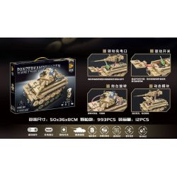 PanlosBrick 676003 Panlos Brick 676003 non  XE TĂNG TIGER ĐIỀU KHIỂN TỪ XA bộ đồ chơi xếp lắp ráp ghép mô hình Military Army PANZERKAMPFWAGEN VI AUSF.E TIGER Quân Sự Bộ Đội 993 khối