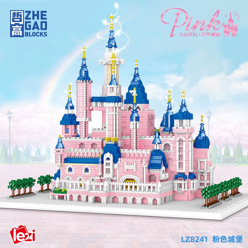 FUN IMAGINATION LZ8241 8241 non  LÂU ĐÀI MÀU HỒNG bộ đồ chơi xếp lắp ráp ghép mô hình Creator Expert Chuyên Gia Sáng Tạo 6241 khối