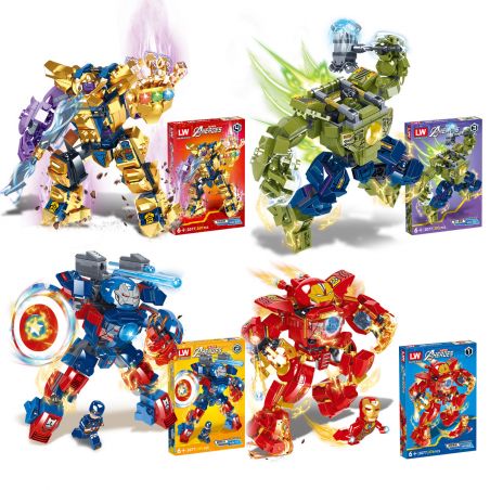 LW 2077 non  4 LOẠI IRON MECH TITAN CAPTAIN GIANT KẺ HỦY DIỆT MECHA bộ đồ chơi xếp lắp ráp ghép mô hình Transformers Robot Đại Chiến Người Máy Biến Hình 1120 khối