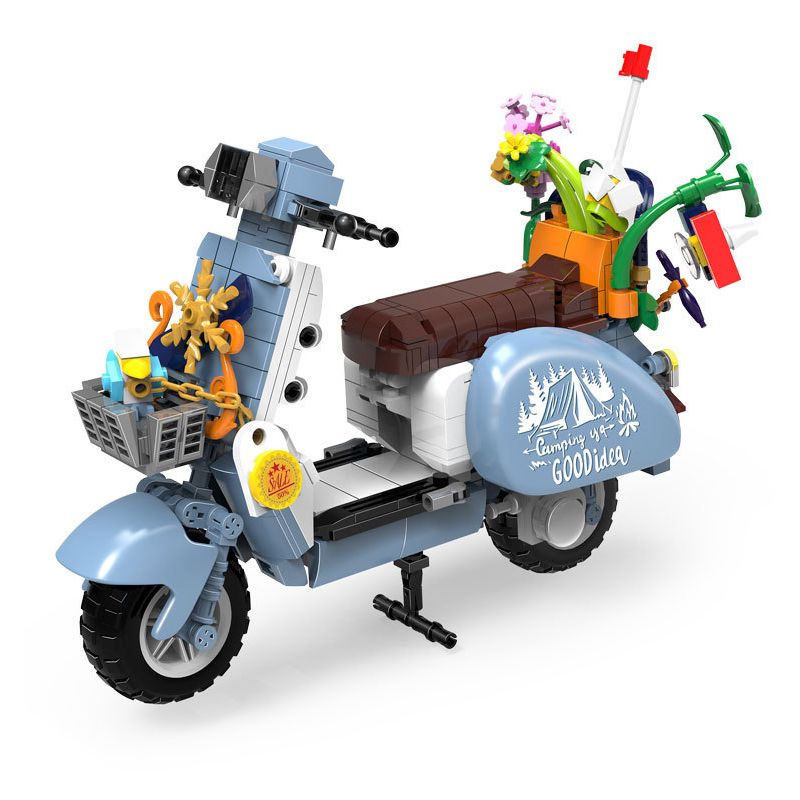 ZHEGAO 00325 non Lego CỪU NHỎ BÁN HOA bộ đồ chơi xếp lắp ráp ghép mô hình Creator BLUE VASPE Sáng Tạo 561 khối