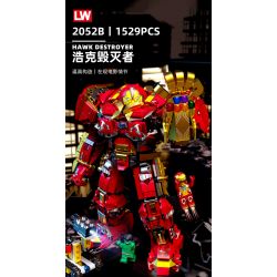 LW 2052 non  TÀU KHU TRỤC HULK ÁO GIÁP CHỐNG MK-48 bộ đồ chơi xếp lắp ráp ghép mô hình Marvel Super Heroes HAWK DESTROYER Siêu Anh Hùng Marvel 1529 khối