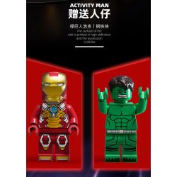 LW 2052 non  TÀU KHU TRỤC HULK ÁO GIÁP CHỐNG MK-48 bộ đồ chơi xếp lắp ráp ghép mô hình Marvel Super Heroes HAWK DESTROYER Siêu Anh Hùng Marvel 1529 khối