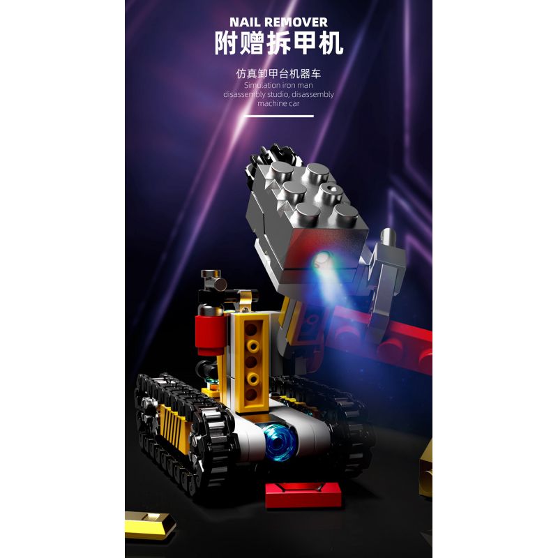 LW 2052 non  TÀU KHU TRỤC HULK ÁO GIÁP CHỐNG MK-48 bộ đồ chơi xếp lắp ráp ghép mô hình Marvel Super Heroes HAWK DESTROYER Siêu Anh Hùng Marvel 1529 khối