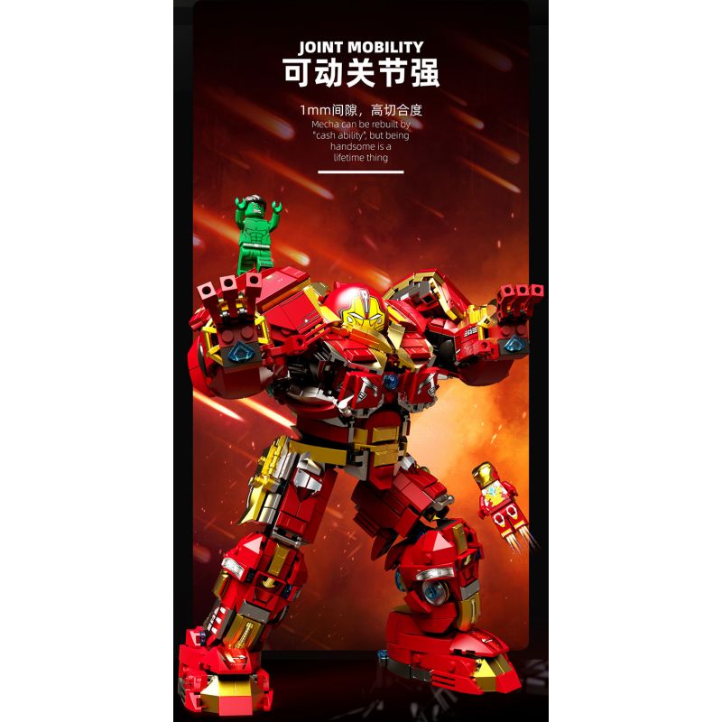 LW 2052 non  TÀU KHU TRỤC HULK ÁO GIÁP CHỐNG MK-48 bộ đồ chơi xếp lắp ráp ghép mô hình Marvel Super Heroes HAWK DESTROYER Siêu Anh Hùng Marvel 1529 khối