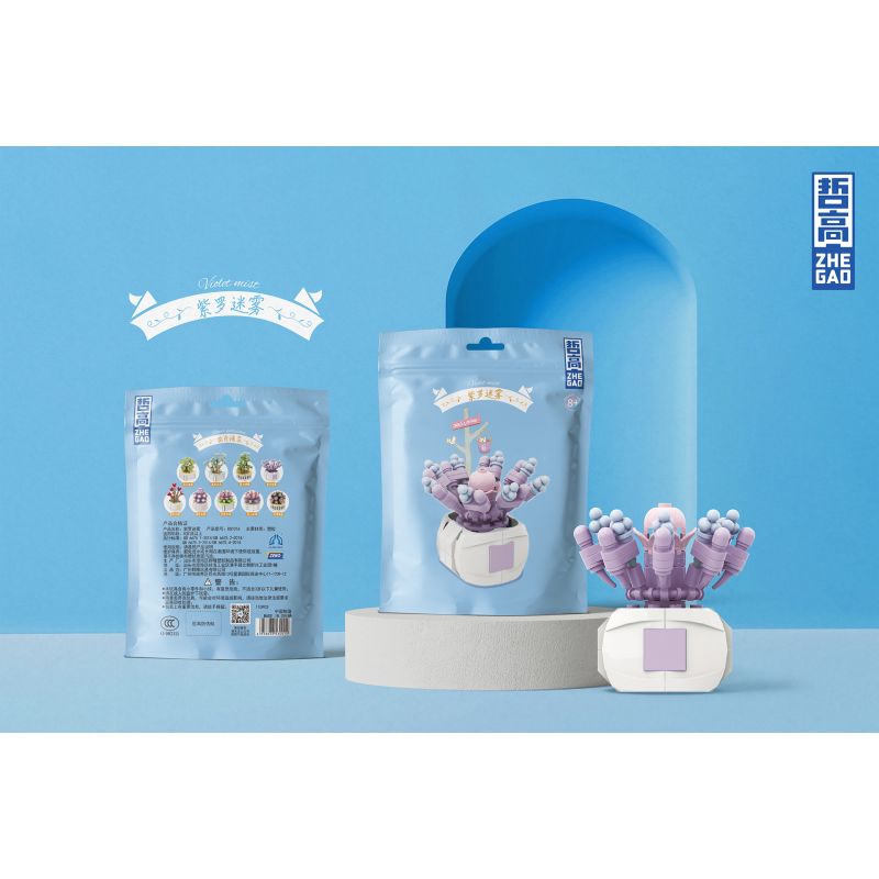 ZHEGAO DS1016 1016 non  VIOLET SƯƠNG MỌNG NƯỚC bộ đồ chơi xếp lắp ráp ghép mô hình Flowers VIOLET MIST Hoa 110 khối