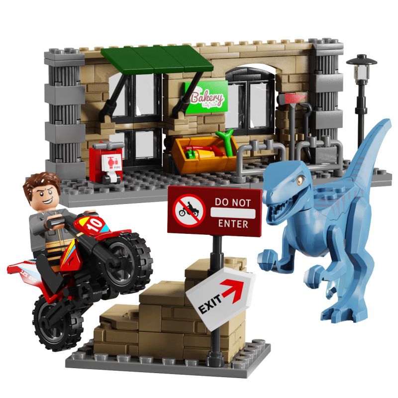 GAOMISI T1046 1046 non Lego KHỦNG LONG TẤN CÔNG bộ đồ chơi xếp lắp ráp ghép mô hình Dino DINOSAUR ATTACK 233 khối