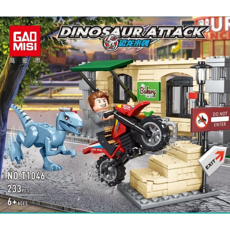 GAOMISI T1046 1046 non  KHỦNG LONG TẤN CÔNG bộ đồ chơi xếp lắp ráp ghép mô hình Dino DINOSAUR ATTACK 233 khối GAOMISI T1046 1046 non  KHỦNG LONG TẤN CÔNG bộ đồ chơi xếp lắp ráp ghép mô hình Dino DINOSAUR ATTACK 233 khối