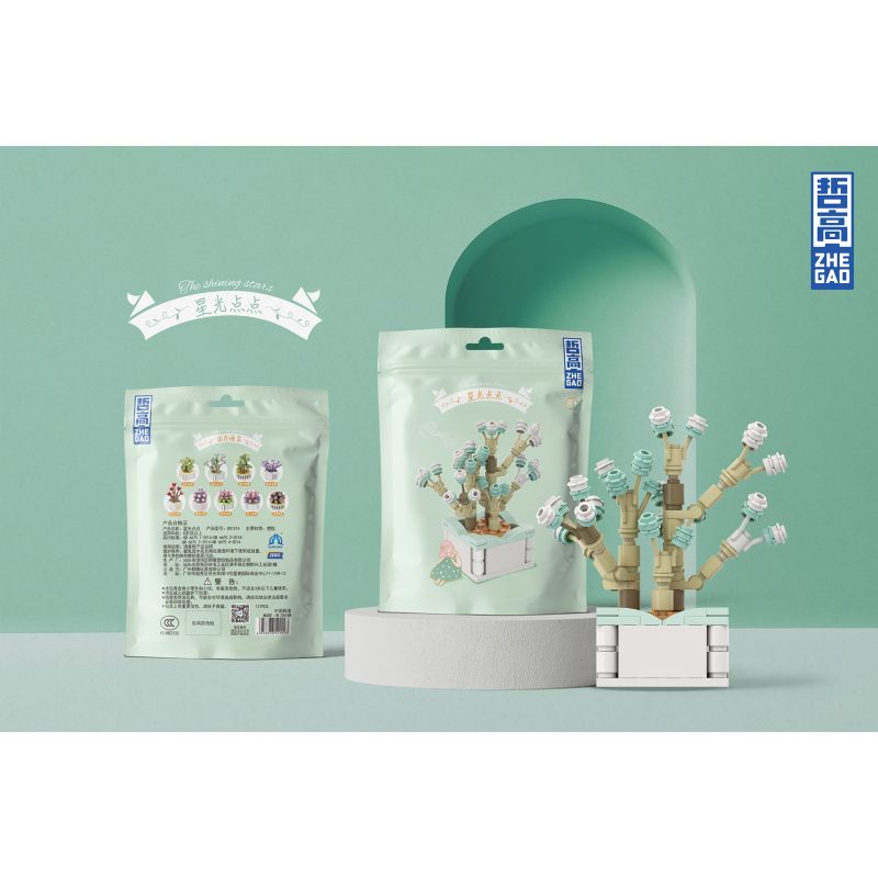 ZHEGAO DS1014 1014 non  CHẤM ĐẦY SAO MỌNG NƯỚC bộ đồ chơi xếp lắp ráp ghép mô hình Flowers THE SHINING STARS Hoa 127 khối