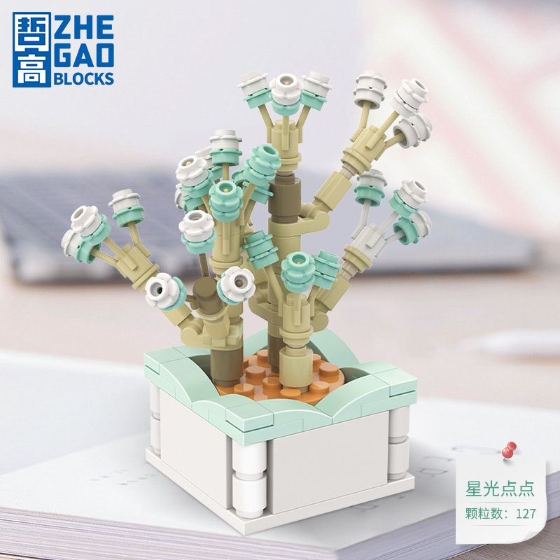 ZHEGAO DS1014 1014 non  CHẤM ĐẦY SAO MỌNG NƯỚC bộ đồ chơi xếp lắp ráp ghép mô hình Flowers THE SHINING STARS Hoa 127 khối