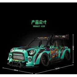 K BOX 10505 non  BMW MINI XE THỂ THAO NẰM THẤP MÀU XANH LÁ CÂY tỷ lệ 1:10 bộ đồ chơi xếp lắp ráp ghép mô hình Creator FASHION Sáng Tạo 2421 khối