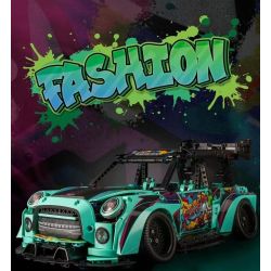 K BOX 10505 non  BMW MINI XE THỂ THAO NẰM THẤP MÀU XANH LÁ CÂY tỷ lệ 1:10 bộ đồ chơi xếp lắp ráp ghép mô hình Creator FASHION Sáng Tạo 2421 khối