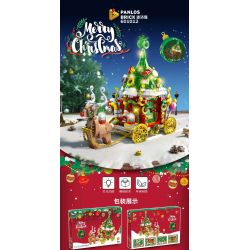 PanlosBrick 601012 Panlos Brick 601012 non  XE NAI SỪNG TẤM GIÁNG SINH bộ đồ chơi xếp lắp ráp ghép mô hình Creator CHRISTMAS ELK CAR Sáng Tạo 648 khối