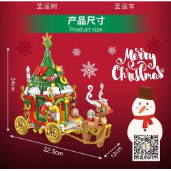PanlosBrick 601012 Panlos Brick 601012 non  XE NAI SỪNG TẤM GIÁNG SINH bộ đồ chơi xếp lắp ráp ghép mô hình Creator CHRISTMAS ELK CAR Sáng Tạo 648 khối