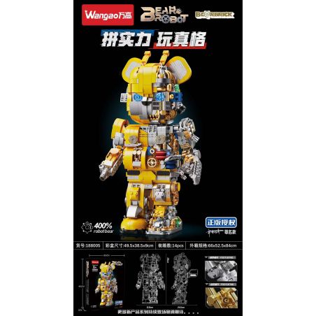 WANGAO 188005 non  GẤU MÁY BUMBLEBEE 400% bộ đồ chơi xếp lắp ráp ghép mô hình BEAR ROBOT 1961 khối