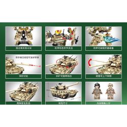SEMBO 203122 non  XE TĂNG BIẾN DẠNG TYPE 99A bộ đồ chơi xếp lắp ráp ghép mô hình Military Army TYPE 88A DEFORMATION TANK Quân Sự Bộ Đội 1306 khối