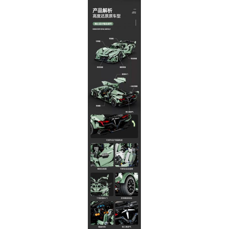 ENCOURAGEMENT LS66001 66001 non  APOLLO IE ROADSTER tỷ lệ 1:10 bộ đồ chơi xếp lắp ráp ghép mô hình  Kỹ Thuật Công Nghệ Cao Mô Hình Phương Tiện 2816 khối