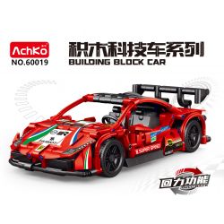 ACHKO 60019 non  XE THỂ THAO MÀU ĐỎ bộ đồ chơi xếp lắp ráp ghép mô hình  Kỹ Thuật Công Nghệ Cao Mô Hình Phương Tiện 462 khối