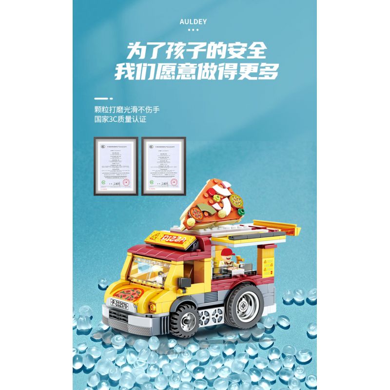 WISE BLOCK HA389132 389132 non  XE TẢI PIZZA ĐIỀU KHIỂN TỪ XA BẰNG ĐIỆN bộ đồ chơi xếp lắp ráp ghép mô hình City Thành Phố 437 khối