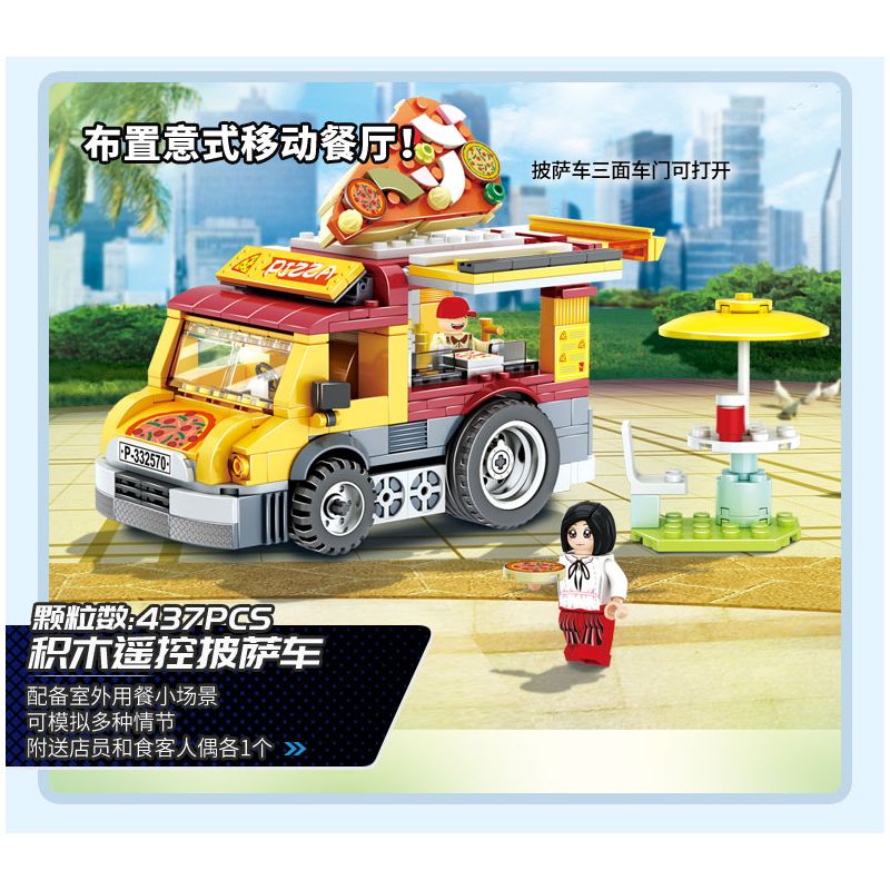 WISE BLOCK HA389126 389126 non  XE NÂNG HÀNG ĐIỀU KHIỂN TỪ XA BẰNG ĐIỆN bộ đồ chơi xếp lắp ráp ghép mô hình City Thành Phố 381 khối