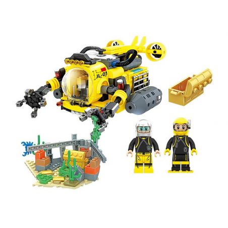 WISE BLOCK HA389125 389125 non  ĐIỀU KHIỂN TỪ XA BẰNG ĐIỆN SĂN TÌM KHO BÁU DƯỚI BIỂN bộ đồ chơi xếp lắp ráp ghép mô hình City Thành Phố 421 khối