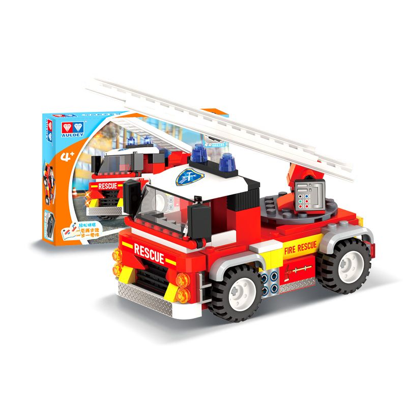 WISE BLOCK HA389142 389142 non Lego XE CỨU HỎA THANG ĐIỆN TRÊN KHÔNG bộ đồ chơi xếp lắp ráp ghép mô hình Racers Đua Tốc Độ 145 khối