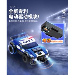WISE BLOCK HA389140 389140 non  CẢNH SÁT ĐIỆN ĐUỔI THEO XE bộ đồ chơi xếp lắp ráp ghép mô hình Racers Đua Tốc Độ 150 khối