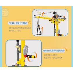 DELI 74385 non  CẦN TRỤC THÁP KHOA HỌC VÀ GIÁO DỤC bộ đồ chơi xếp lắp ráp ghép mô hình  Kỹ Thuật Công Nghệ Cao Mô Hình Phương Tiện 131 khối