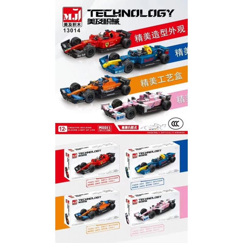 BEAUTY AND 13014 non Lego CÔNG THỨC 4 bộ đồ chơi xếp lắp ráp ghép mô hình Speed Champions Racing Cars Đua Xe Công Thức 238 khối