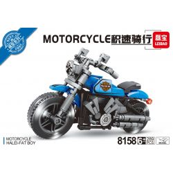 LEIBAO 8158 non  XE MÔ TÔ CẬU BÉ MẬP HARLEY bộ đồ chơi xếp lắp ráp ghép mô hình Motorcycle Motorbike MOTORCYCLE HARLEY-DAVIDSON FAT BOY Xe Hai Bánh 289 khối