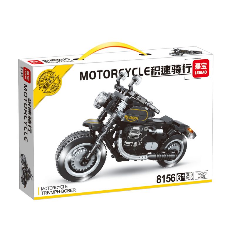 LEIBAO 8156 non  MÔ TÔ TRIUMPH BOBBER bộ đồ chơi xếp lắp ráp ghép mô hình Motorcycle Motorbike MOTORCYCLE TRIUMPH BOBBER Xe Hai Bánh 294 khối