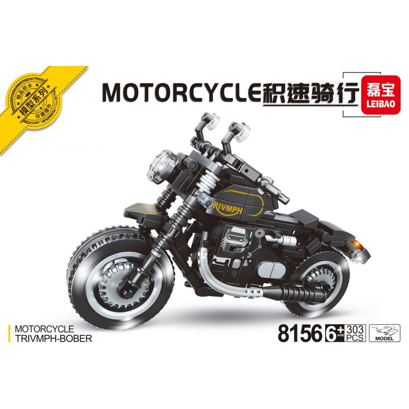 LEIBAO 8156 non  MÔ TÔ TRIUMPH BOBBER bộ đồ chơi xếp lắp ráp ghép mô hình Motorcycle Motorbike MOTORCYCLE TRIUMPH BOBBER Xe Hai Bánh 294 khối