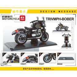 LEIBAO 8156 non  MÔ TÔ TRIUMPH BOBBER bộ đồ chơi xếp lắp ráp ghép mô hình Motorcycle Motorbike MOTORCYCLE TRIUMPH BOBBER Xe Hai Bánh 294 khối