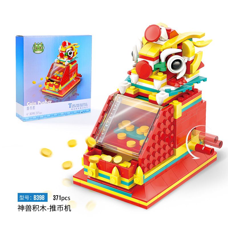 LE JILL B398 non  CON THÚ THẦN THOẠI MÁY ĐẨY XU bộ đồ chơi xếp lắp ráp ghép mô hình Creator Sáng Tạo 371 khối
