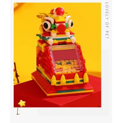 LE JILL B398 non  CON THÚ THẦN THOẠI MÁY ĐẨY XU bộ đồ chơi xếp lắp ráp ghép mô hình Creator Sáng Tạo 371 khối