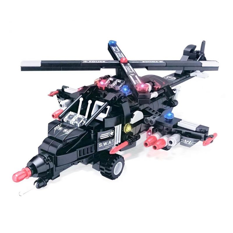 HENGTAI 92013 non Lego ĐỘI SWAT NHỮNG NGƯỜI BẢO VỆ CHỐNG KHỦNG BỐ bộ đồ chơi xếp lắp ráp ghép mô hình City Thành Phố 636 khối