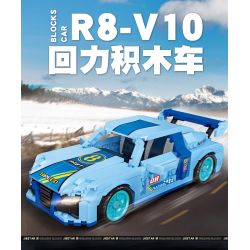 JIESTAR 92013 non  XE LÙI R8-V10 bộ đồ chơi xếp lắp ráp ghép mô hình Racers Đua Tốc Độ 499 khối