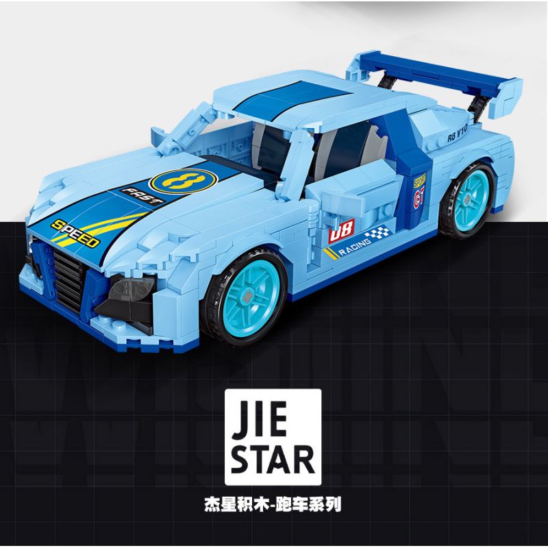 JIESTAR 92013 non  XE LÙI R8-V10 bộ đồ chơi xếp lắp ráp ghép mô hình Racers Đua Tốc Độ 499 khối