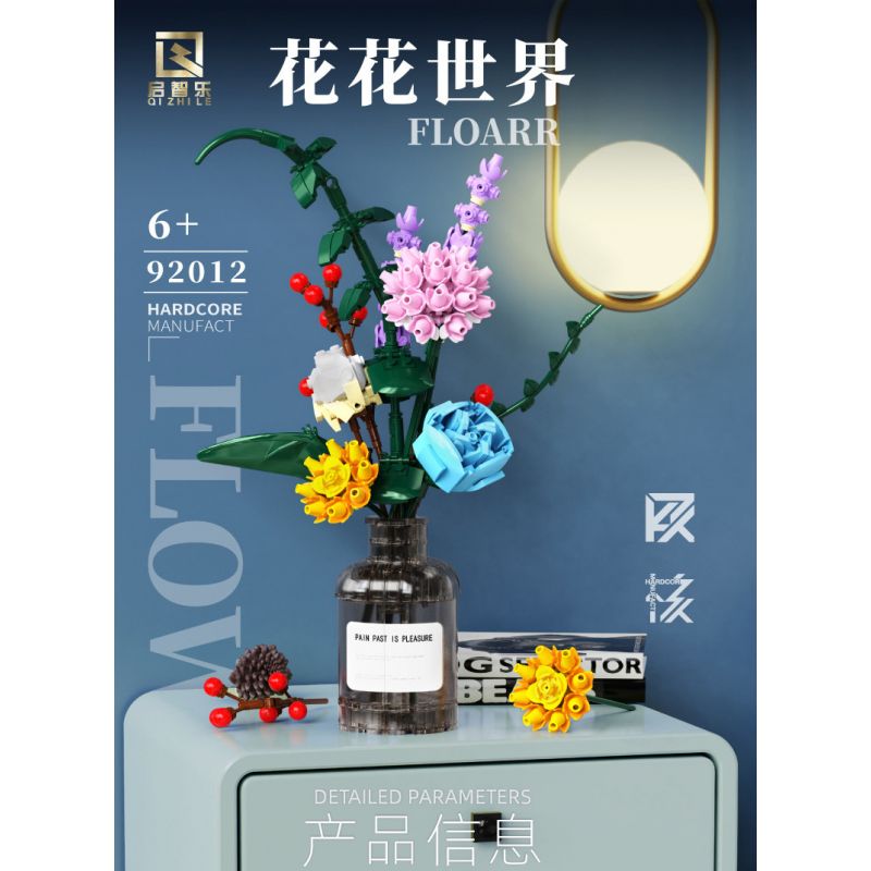QIZHILE 92012 non  THẾ GIỚI CỦA HOA bộ đồ chơi xếp lắp ráp ghép mô hình Creator Expert FLOARR Chuyên Gia Sáng Tạo