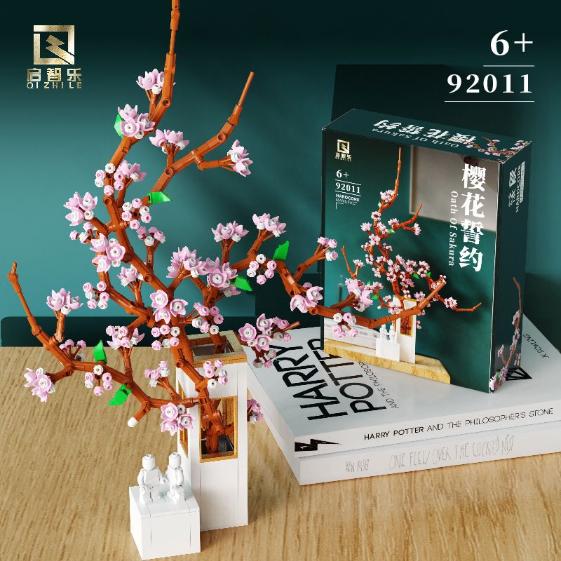 QIZHILE 92011 non  CAM KẾT HOA ANH ĐÀO bộ đồ chơi xếp lắp ráp ghép mô hình Creator Expert OATH OF SAKURA Chuyên Gia Sáng Tạo