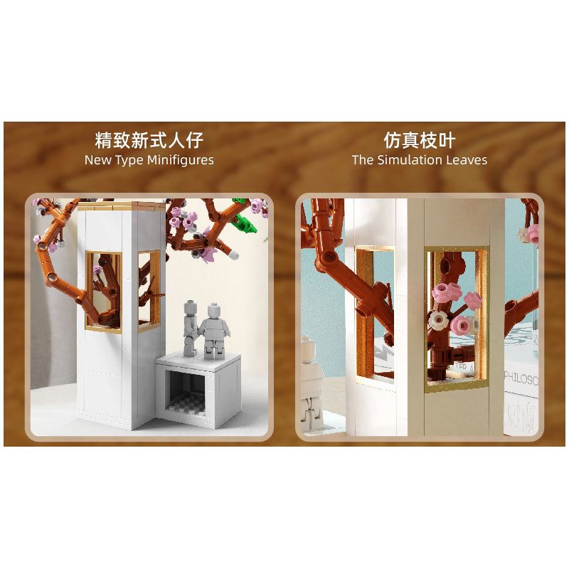 QIZHILE 92011 non  CAM KẾT HOA ANH ĐÀO bộ đồ chơi xếp lắp ráp ghép mô hình Creator Expert OATH OF SAKURA Chuyên Gia Sáng Tạo