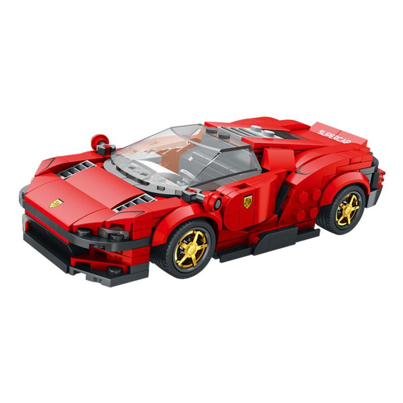 REBRICKABLE MOC-93918 93918 MOC93918 REOBRIX 11027 non Lego FERRARI DAYTONA SP3 bộ đồ chơi xếp lắp ráp ghép mô hình Speed Champions Racing Cars Đua Xe Công Thức 306 khối