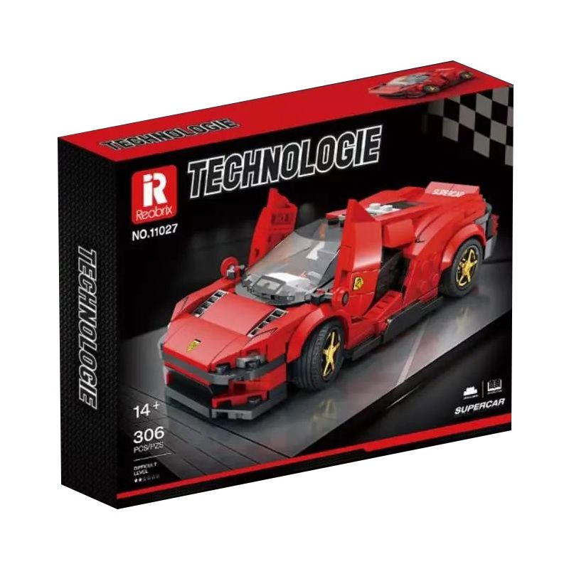 REBRICKABLE MOC-93918 93918 MOC93918 REOBRIX 11027 non  FERRARI DAYTONA SP3 bộ đồ chơi xếp lắp ráp ghép mô hình Speed Champions Racing Cars Đua Xe Công Thức 306 khối