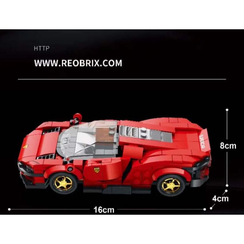 REBRICKABLE MOC-93918 93918 MOC93918 REOBRIX 11027 non  FERRARI DAYTONA SP3 bộ đồ chơi xếp lắp ráp ghép mô hình Speed Champions Racing Cars Đua Xe Công Thức 306 khối