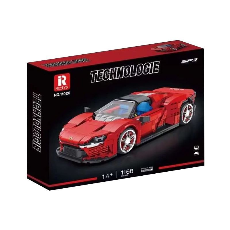 REOBRIX 11026 non  FERRARI DAYTONA SP3 1:16 tỷ lệ 1:16 bộ đồ chơi xếp lắp ráp ghép mô hình Creator Expert Chuyên Gia Sáng Tạo 1168 khối