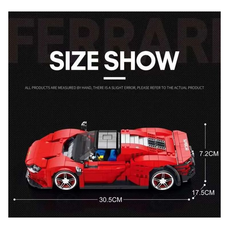 REOBRIX 11026 non  FERRARI DAYTONA SP3 1:16 tỷ lệ 1:16 bộ đồ chơi xếp lắp ráp ghép mô hình Creator Expert Chuyên Gia Sáng Tạo 1168 khối