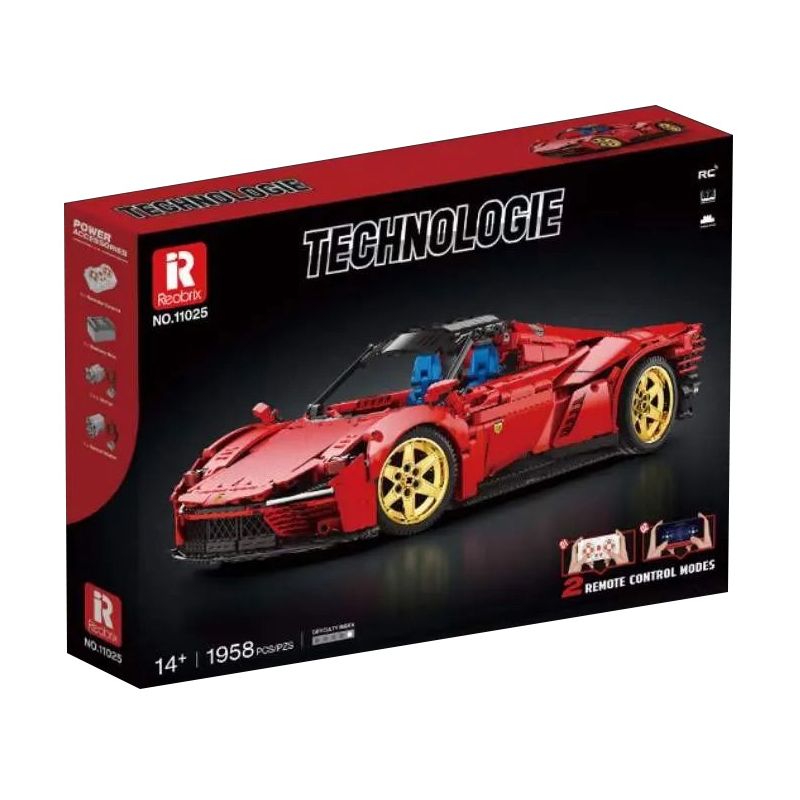 REOBRIX 11025 non  FERRARI DAYTONA SP3 1:10 tỷ lệ 1:10 bộ đồ chơi xếp lắp ráp ghép mô hình  Kỹ Thuật Công Nghệ Cao Mô Hình Phương Tiện 1958 khối