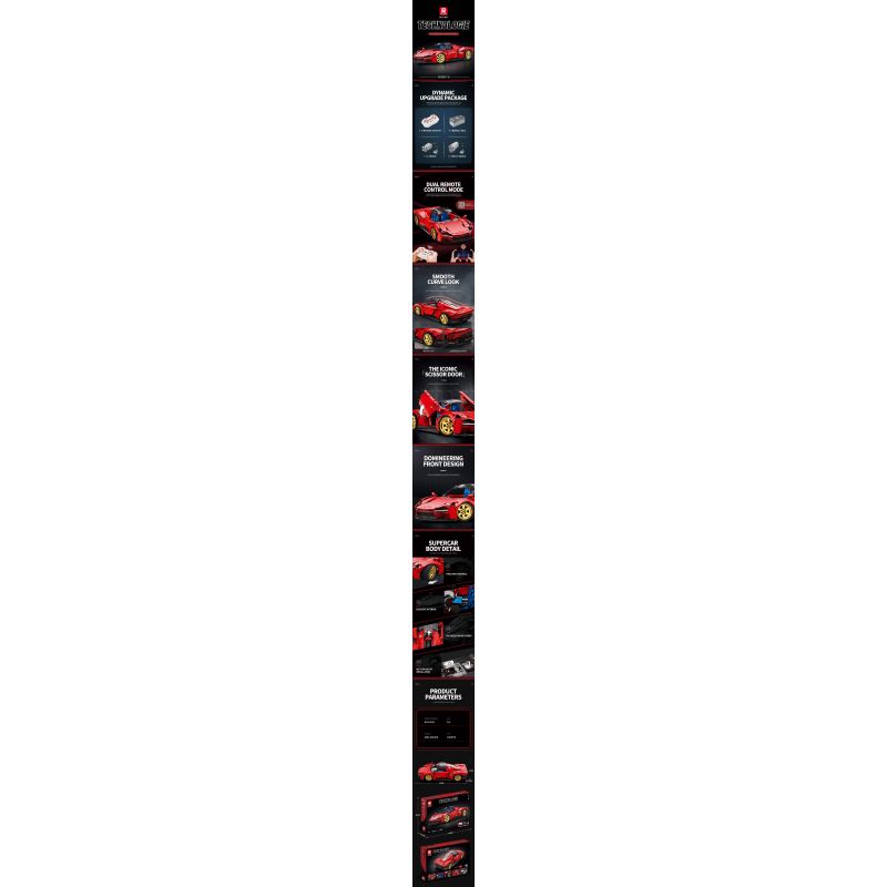 REOBRIX 11025 non  FERRARI DAYTONA SP3 1:10 tỷ lệ 1:10 bộ đồ chơi xếp lắp ráp ghép mô hình  Kỹ Thuật Công Nghệ Cao Mô Hình Phương Tiện 1958 khối