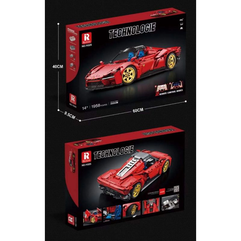 REOBRIX 11025 non  FERRARI DAYTONA SP3 1:10 tỷ lệ 1:10 bộ đồ chơi xếp lắp ráp ghép mô hình  Kỹ Thuật Công Nghệ Cao Mô Hình Phương Tiện 1958 khối